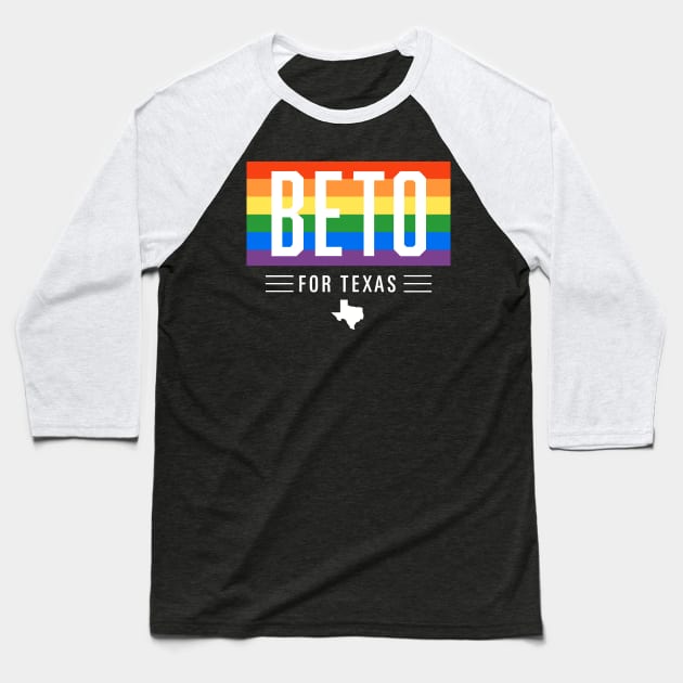 LGBTQ Beto O'Rourke For Texas 2024 | Beto Orourke 2022 Texas Governor | LGBT Gay Pride T-Shirt Baseball T-Shirt by BlueWaveTshirts